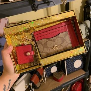 Coach Boxed ID Wallet & Bag Charm Set